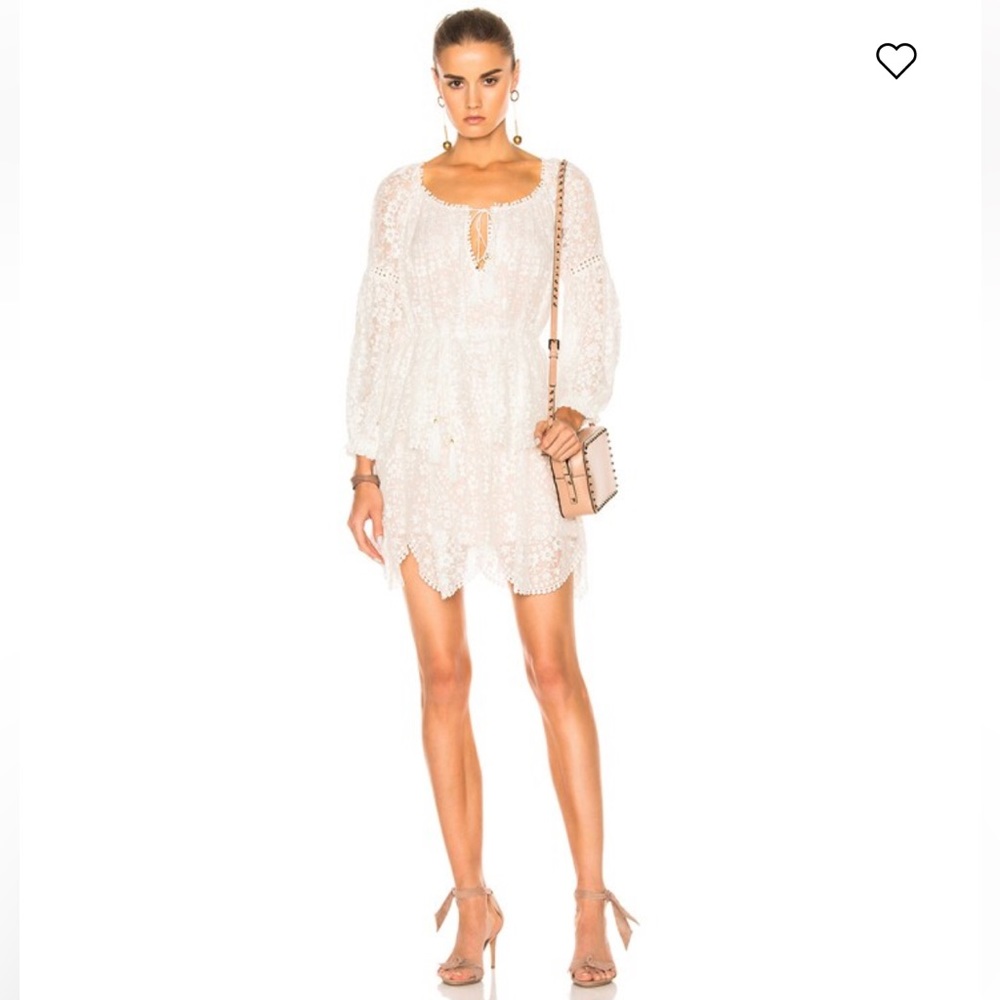 Zimmerman | Gossamer Scallop Mini Dress | Size 2